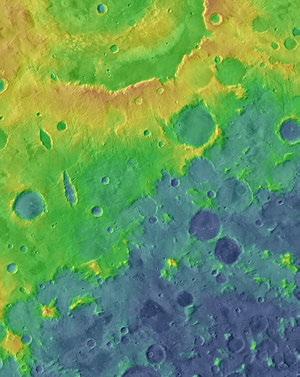 Terrain and elevation models On the Mars, the thin atmosphere enables to survey the surface elevation by laser altimetry.