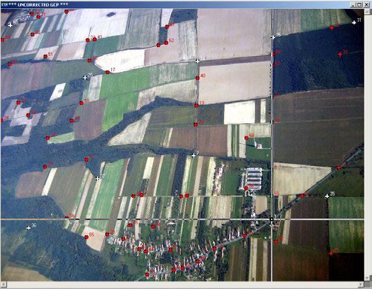 Ortho-rectification of aerial photos Fig. 55. GCPs in ortho-rectification: it is quite a work to find the best ones.