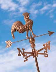 He looked at the sky. It was cloudy. He saw his rooster-shaped wind vane pointing south.