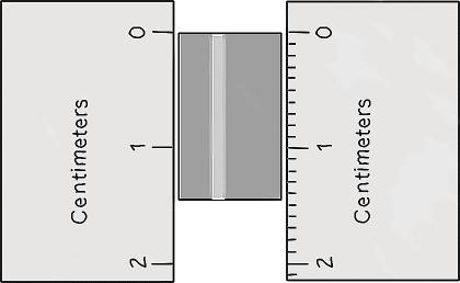 Figure 1. Measurement of steel pellet What if you are using the ruler shown on the right of the pellet? What is the correct measurement of the steel pellet using this ruler? 1.4 cm? 1.5 cm? 1.40 cm?