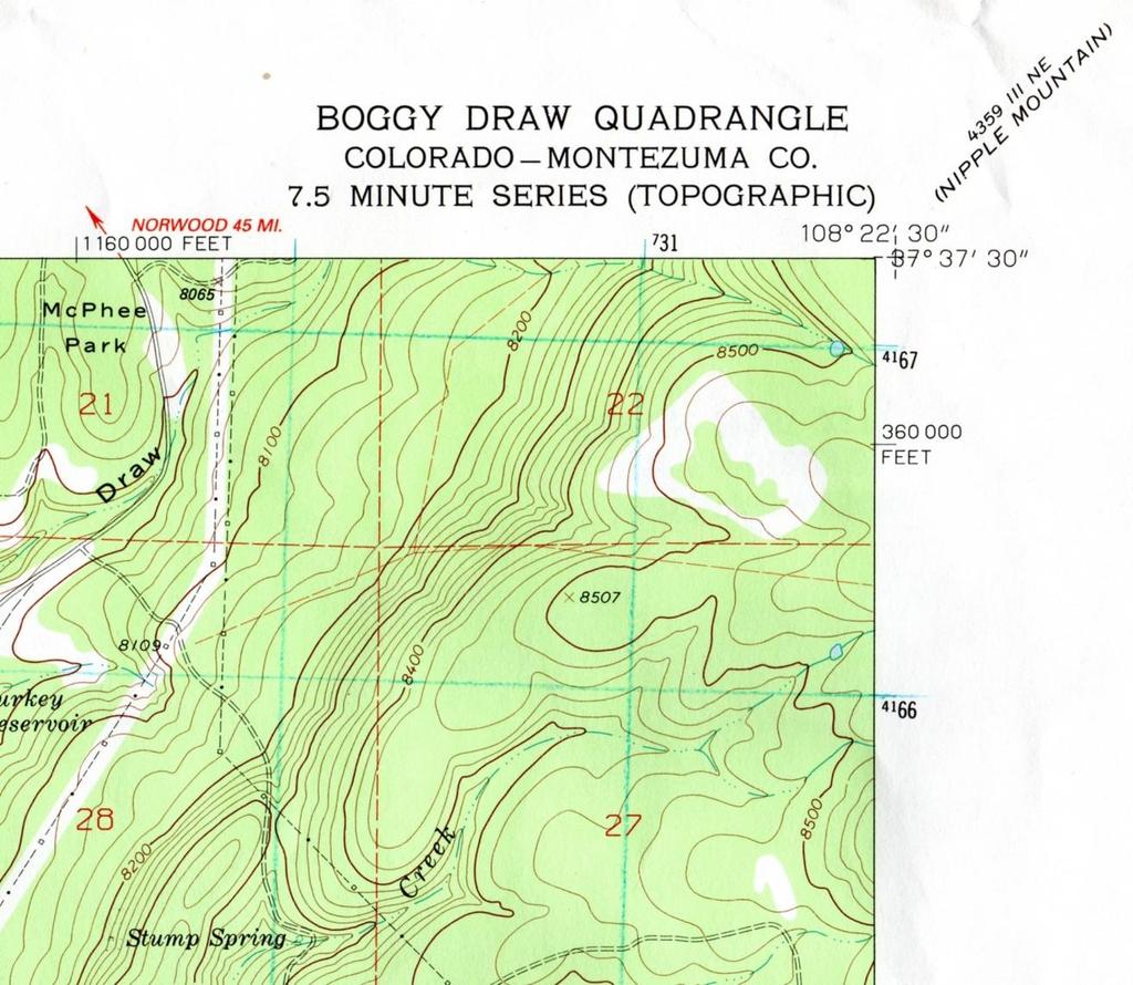 Map Margin Information In the upper right corner is the complete quadrangle name.