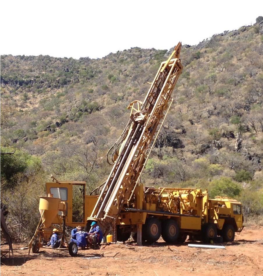 Other Kombat East Targets Schlangental Open pit workings in valley immediately west of Guchab, Initial sampling and drilling: 8.00 m @ 4.57% Cu & 55.88 g/t Ag (drill intercept) 42.