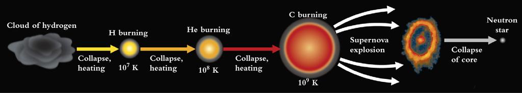 Stellar Nuclear Reactions First-generation star Initial fuel almost entirely hydrogen Eventually creates elements up to iron (Z=6) Supernovae the explosion of a star