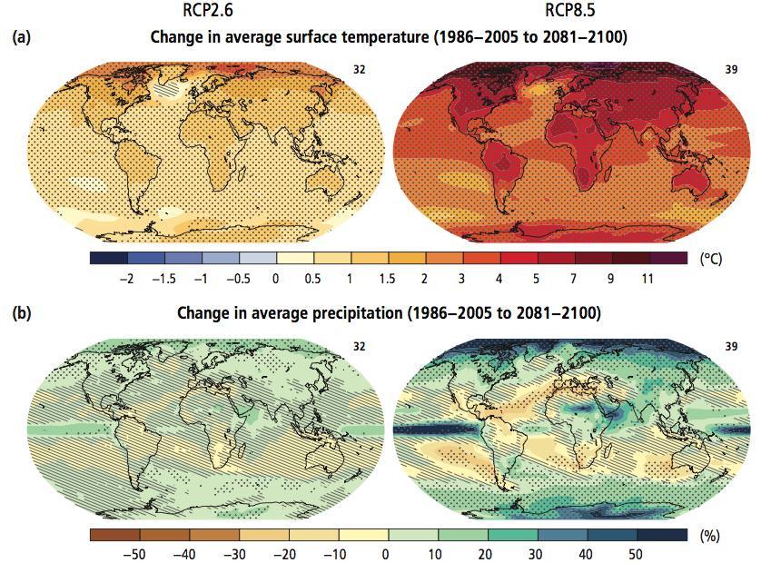 Projected Mean Surface Temperature & Mean Precipitation by end of 21 st Century The