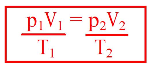 The combined gas law The three gas laws can be combined to one expression: where 1 refers to the initial conditions and 2 to the final