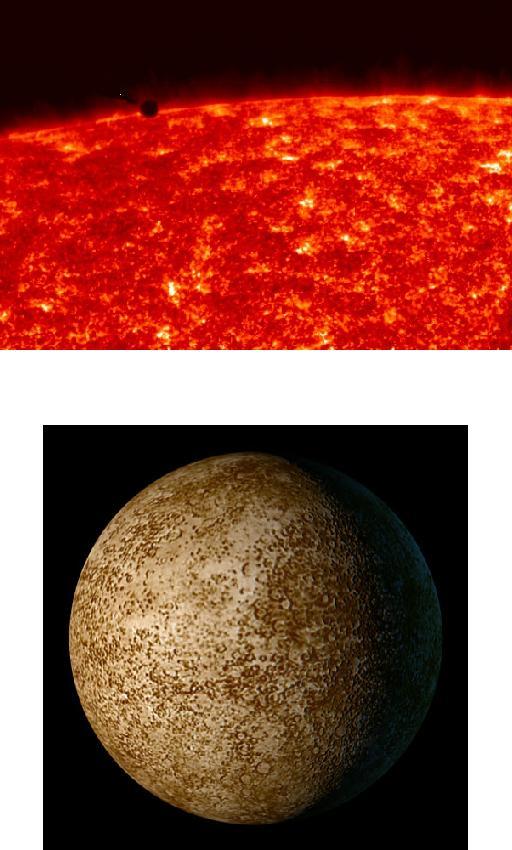 Mercury Mercury transit as seen by EIT on SOHO Rough moon-like surface Surface