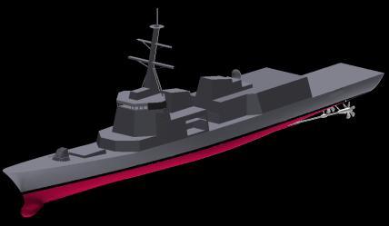 section. A finite element model was provided by NAPA Ltd of a nominal frigate 150 meters long and displacing 4000 tons.