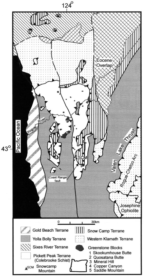 Figure 1. Regional map from Roure and Blanchet (1983), Blake et al. (1982, 1985a), and G. Harper and M.