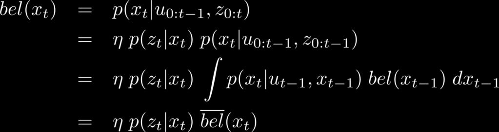 Kalman Filer: an insance of Bayes Filer Belief afer predicion sep o simplify noaion So, under he