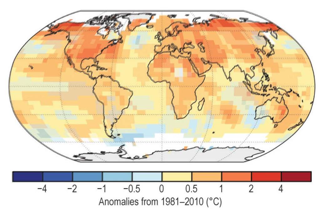 Globally Averaged Surface Temperature 2 nd warmest (one dataset) or 3 rd warmest (three datasets) on record Largely supported by reanalyses (2 nd
