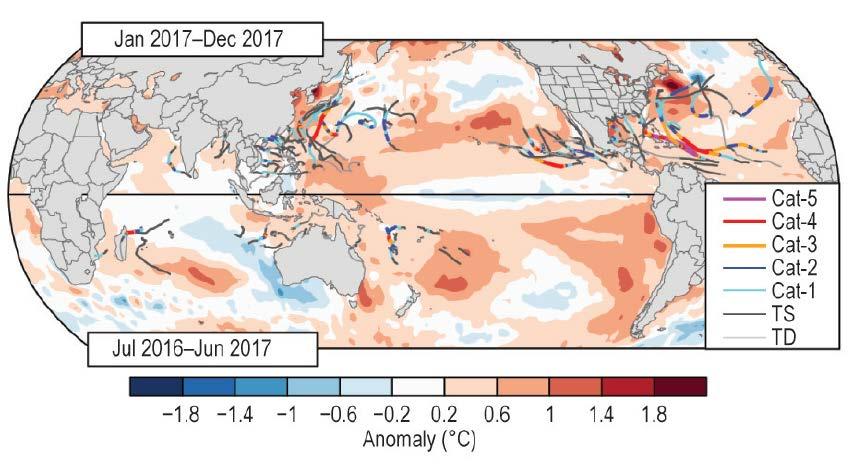 Tropical Cyclones 85 named storms globally Slightly above average of 82 North Atlantic Basin Accumulated Cyclone Energy index