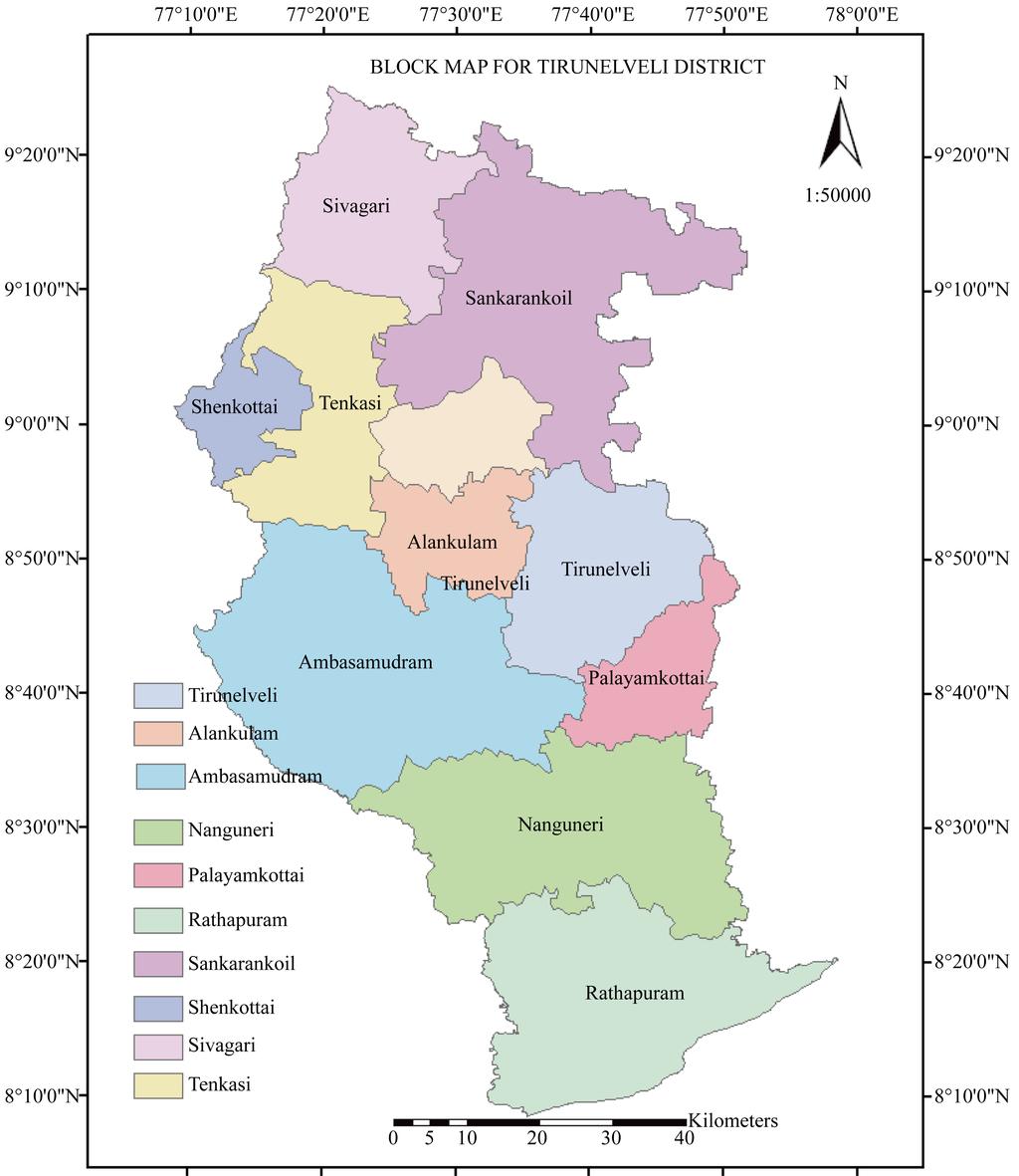 Figure 5. Block map for Tirunelveli district.