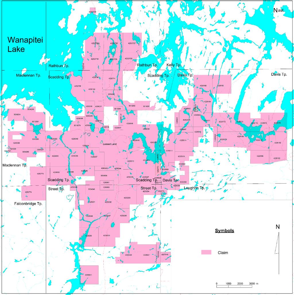 Canada Objectives Sudbury District Claim Map Significant Canadian Land Package Diamond Drill Campaign - 2400 m proposed Targeting areas down plunge from existing open pits and high grade drill