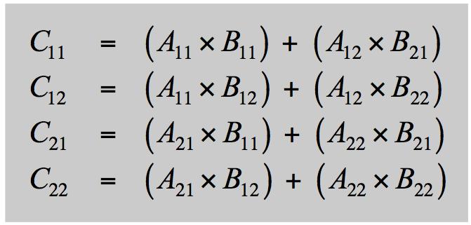 Matrix Multiplication: Warmup Divide-and-conquer.