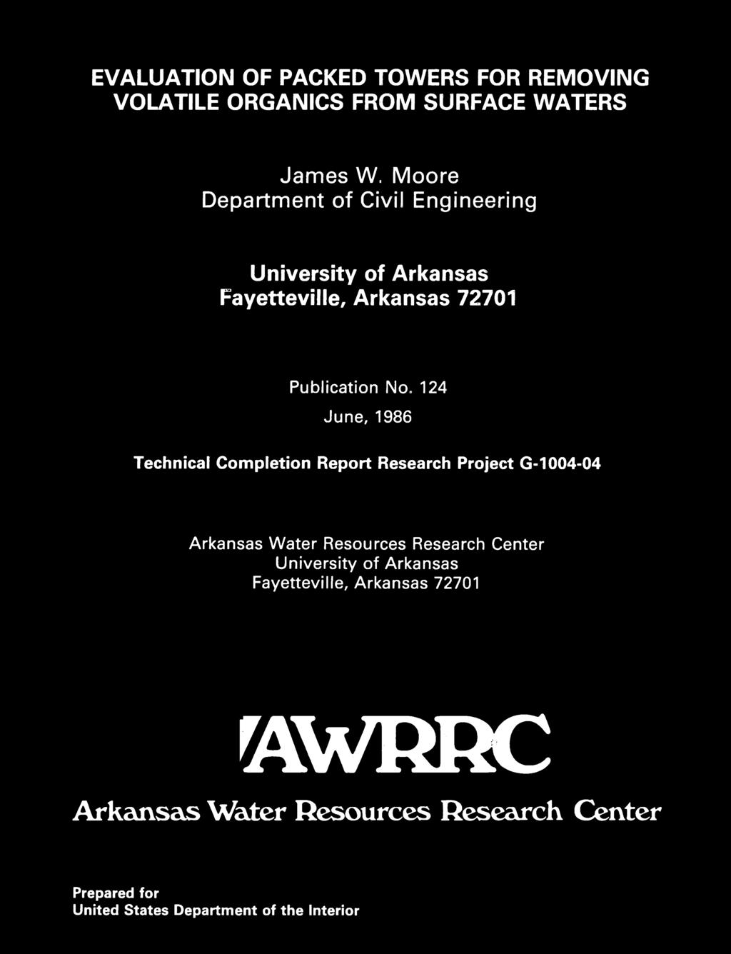 124 June, 1986 Technical Completion Report Research
