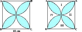 34 MATHEMATICS Example 6 : Find the area of the shaded design in Fig. 1.