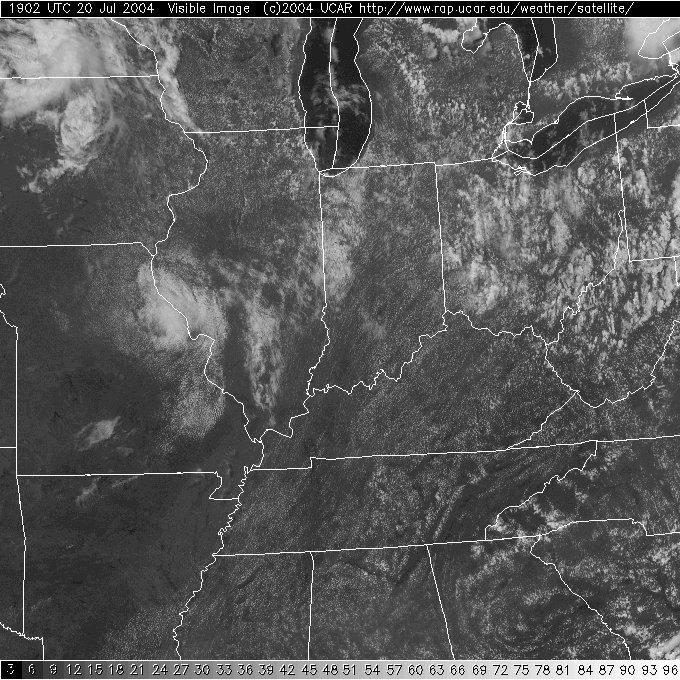 8. EXAMPLE #3: 2004 July 20 Visible satellite image during mid-afternoon showing lake breeze shadows east and west of Lake