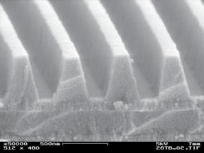 SEM Analysis Scanning electron microscopy (SEM) images were collected and analyzed for each of the MLD gratings that were cleaned in this study.