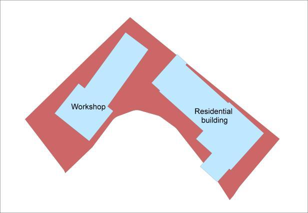 The built-up area in the example contains buildings that belong to different land use categories and is presented as mixed on the map.