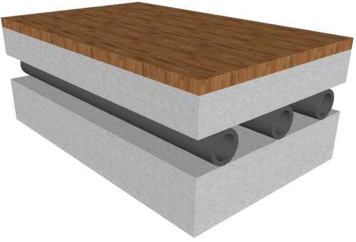 1 3 4 1- Flooring solution; - Concrete raft/mdf sheet; 3- Inner-tube; 4- Base floor. Figure The proposed solution illustration.