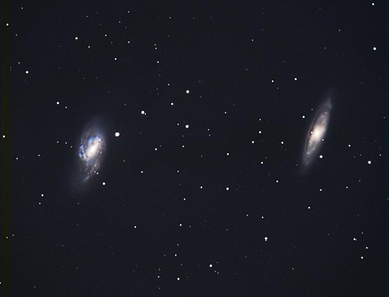 The two brightest galaxies in the constellation of Leo are Messier 65 (M65) and Messier 66 (M66).