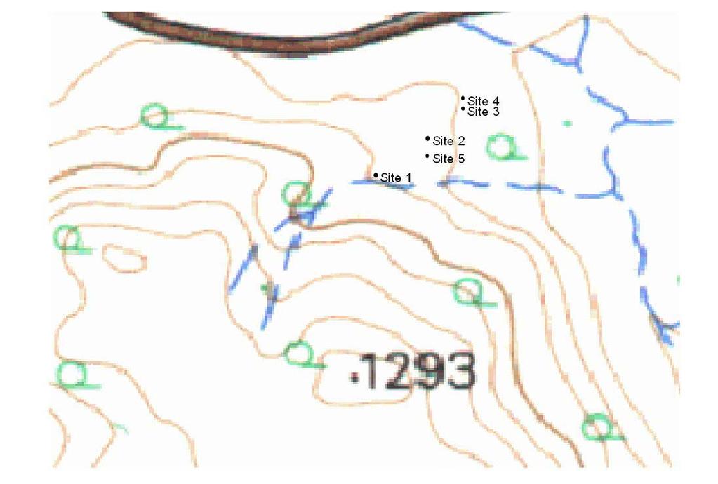 9. Description of Sites Map 2: Location of the recorded sites. 9.1 Site 1 (Site 1 in previous report) A.
