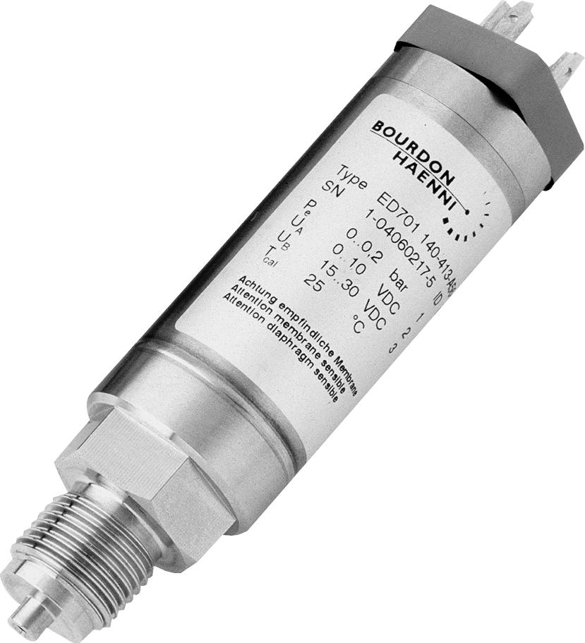 ED 701 General Industry Pressure Transmitter Standard industrial process connections Complete range of electrical connections 4... 20 ma and Voltage outputs Accuracy: 0.1%, 0.2% and 0.