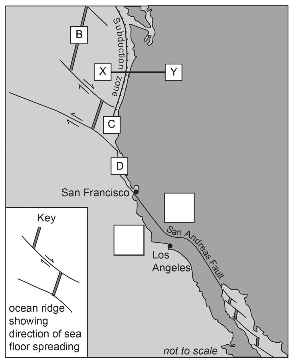 12 Figure 7 shows the plate boundaries near the west coast of North America. Figure 7 3. Figure 7 shows three different types of plate boundary.