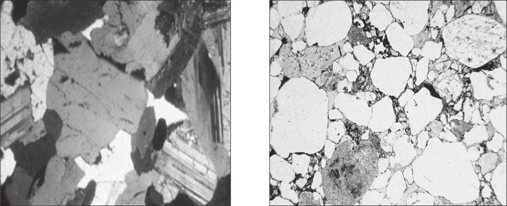 30 Figure 17 shows microscope views of two rocks (G and H). G 0 H mm 5 0 quartz mica mm feldspar 2 quartz Rock G Rock H Figure 17 6. Describe the texture of Rock H. Tick ( ) three boxes.