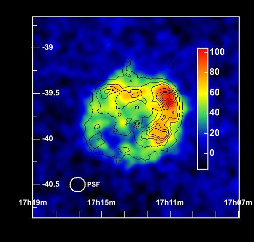 Neutrinos from Supernova Remnants Example: SNR RX J1713.7-3946 (shell-type supernova remnant) H.E.S.S. : E g =200 GeV 40 TeV Acceleration beyond 100 TeV.
