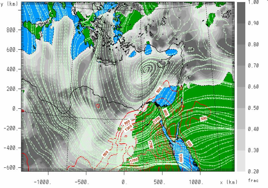 Aerosols & clouds (Case study) b a MODIS Aqua visible channel, 28JAN03 1100 UTC Cloud fraction