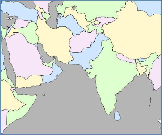 6. ountries of the Middle East (or Southwest sia) and South sian Regions Objective: Students will be able to identify and label a selection of countries found within each of the major regions of the