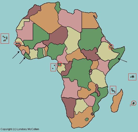 7. ountries of the North frican and Sub-Saharan Regions Objective: Students will be able to identify and label a selection of countries found within each of the major regions of the world when