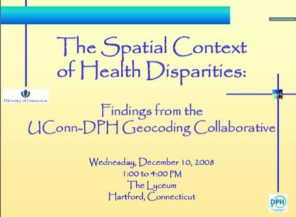 Towards a Preferred District Design of Health Disparities Data 1985 2004