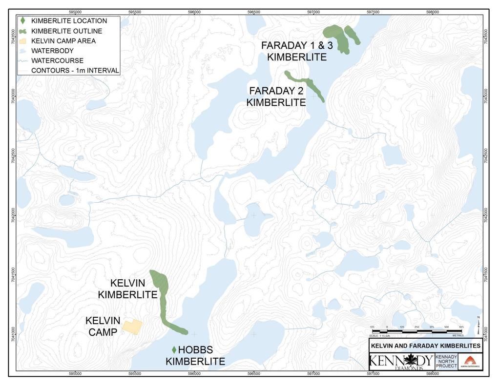 Kelvin Faraday Corridor Being the first notable discovery on the property, the Kelvin kimberlite has