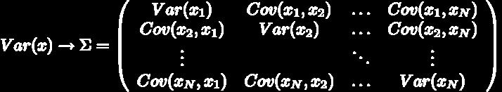Multivariate Gaussians n 1 cov( x, x