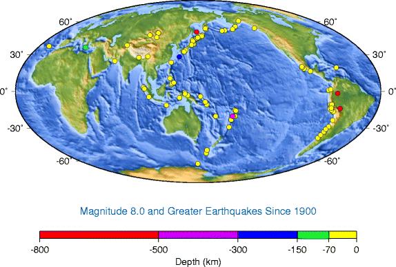 history. Earthquake Zones Nearly 95% of all earthquakes take place along one of the three types of plate boundaries.