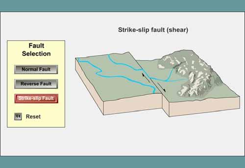 Types of faults Dip-slip faults Faults Movement is mainly parallel to the dip of the fault surface May produce long, low cliffs called