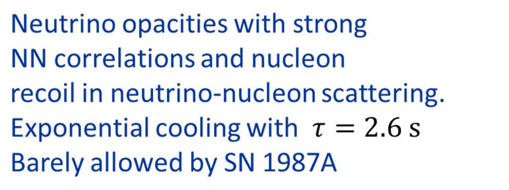 Long-Term Cooling of EC SN (Garching 2009) Neutrino opacities without these effects (~