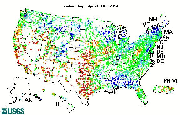 7-Day Average Streamflow Thursday, 17 Apr.