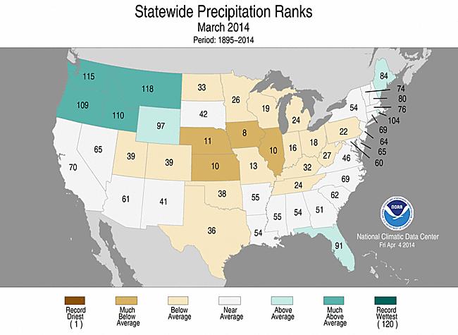 March Precipitation Recap Dry corn belt and Midwest Wet in northwest