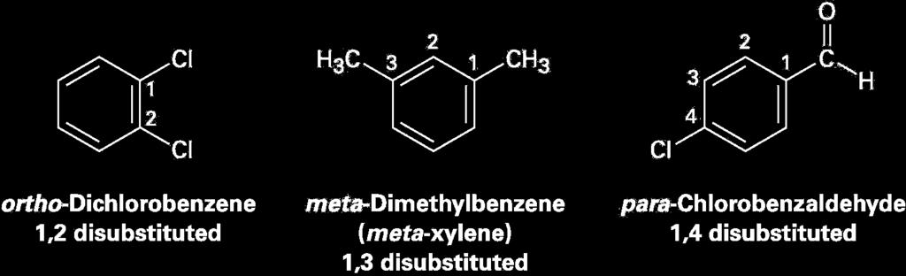 Aromatic Compounds: Nomenclature International Union of Pure and Applied Chemistry (IUPAC) Rules Disubstituted Benzenes Names based on the placement of
