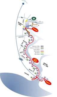 One marathon route is shown in the map to the right. You can use any of these four U.S.