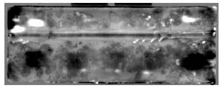 4 shows defect localization obtained on laboratory samples CAR I and CAR II with optical thermal pulse excitation of 10 ms on the raw surface without cleaning (see Fig. 1).