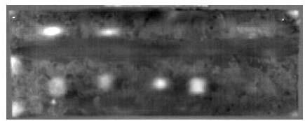 Results with principal component analysis on pulsed thermography data obtained from laboratory experiments using the photographic flashes on specimens CAR I (left) and CAR II (right). Fig.