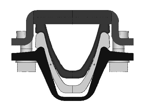 Figure 1 Roadway with four segment arch support UPPER YOKE PRETENSIONED