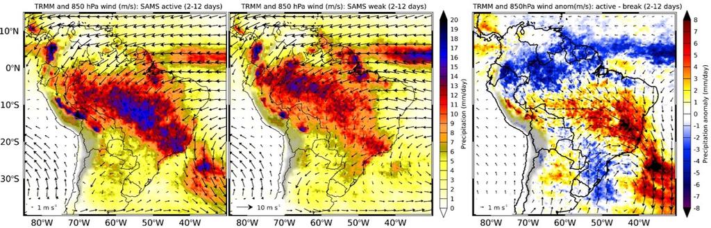Mechanisms modulating rainfall variability in SAMS on synoptic time scales (2-12 days): propagation of wave trains from