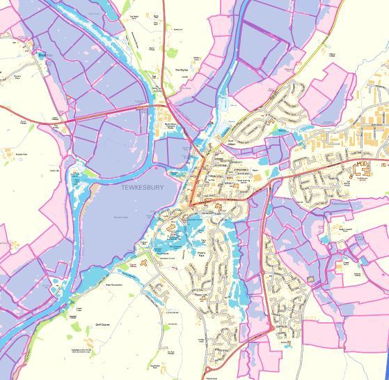 Rural Land Registry Field Parcels Flooded Example highlighting fields impacted by