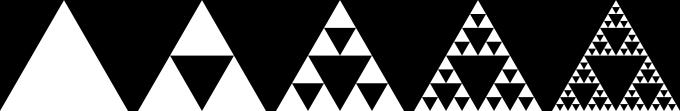 Part Two: The Sierpinski Triangle (Images taken from Wikimedia Commons at http://en.wikipedia.org/wiki/file:sierpinski_triangle_evolution.svg.) Another example of a fractal is the Sierpinski triangle.