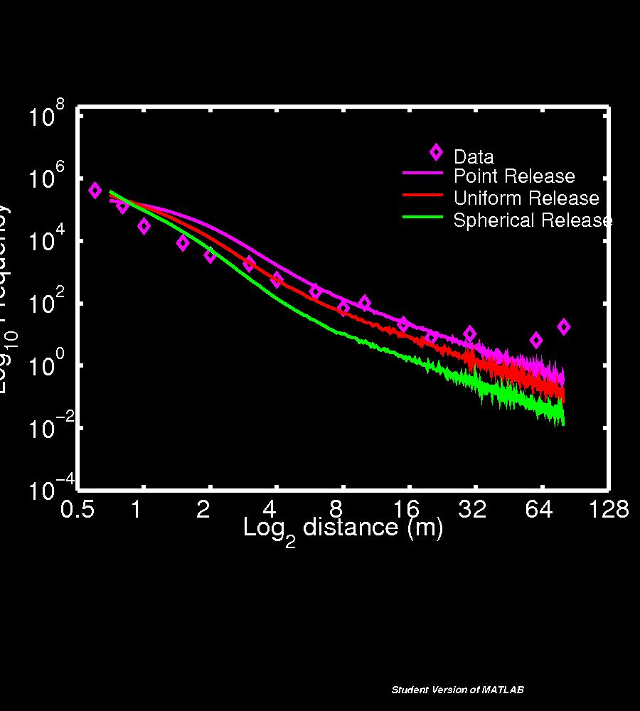 Plant Geometry Seed are released from a point source, uniformly from a vertical line source and as a function of surface area Autocorrelated wind fluctuations The point source overestimates local